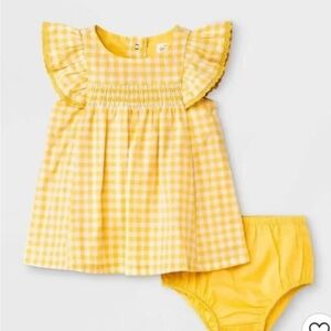 Cat & Jack Yellow Gingham Baby Dress